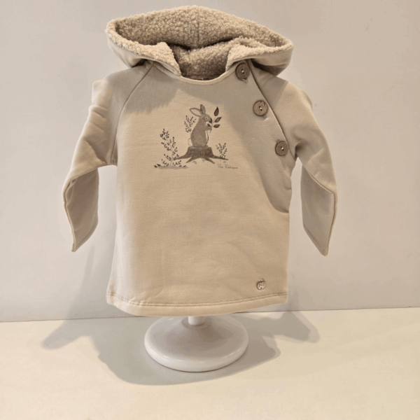 Sudadera felpa arena pompón Paz Rodríguez invierno