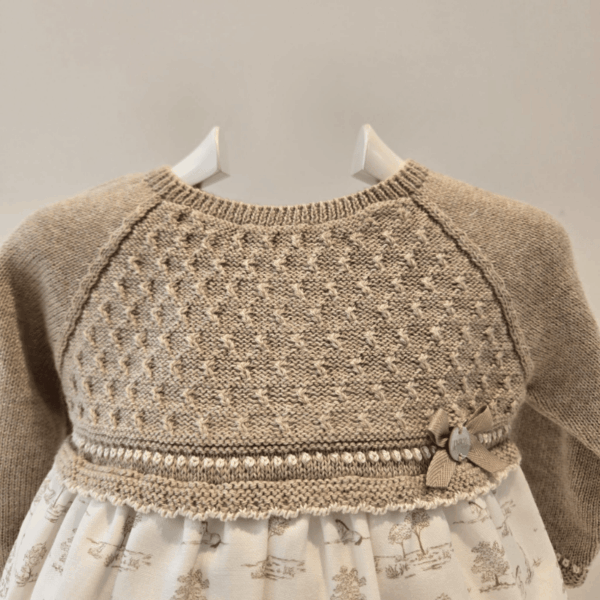 Vestido en punto y tela pony Paz Rodríguez invierno