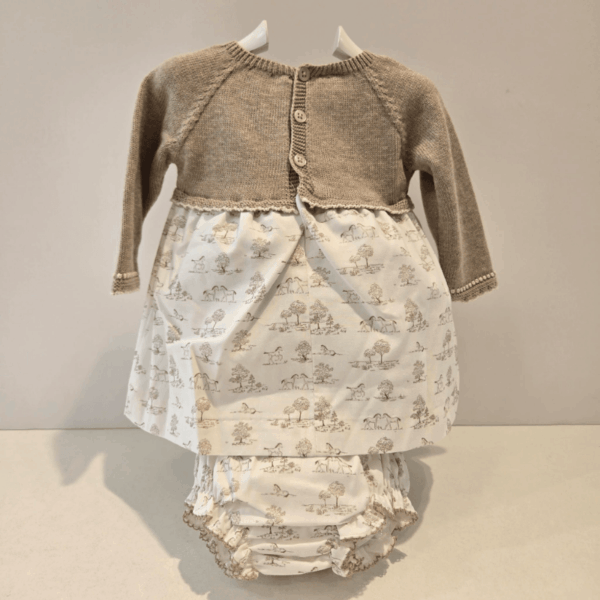 Vestido en punto y tela pony Paz Rodríguez invierno