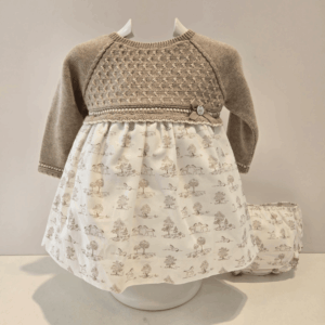 Vestido en punto y tela pony Paz Rodríguez invierno