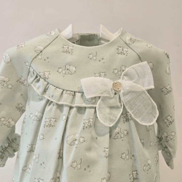 Vestido estampado verde palo minino Paz Rodríguez invierno