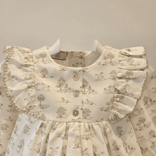 Vestido tela estampada pony Paz Rodríguez invierno - Imagen 4