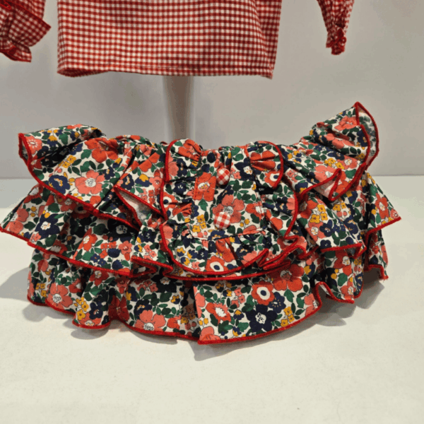 Conjunto blusa vichy braga flores Boutique Luna La Martinica