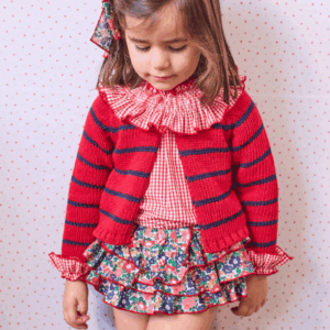 Conjunto blusa vichy braga flores Boutique Luna La Martinica