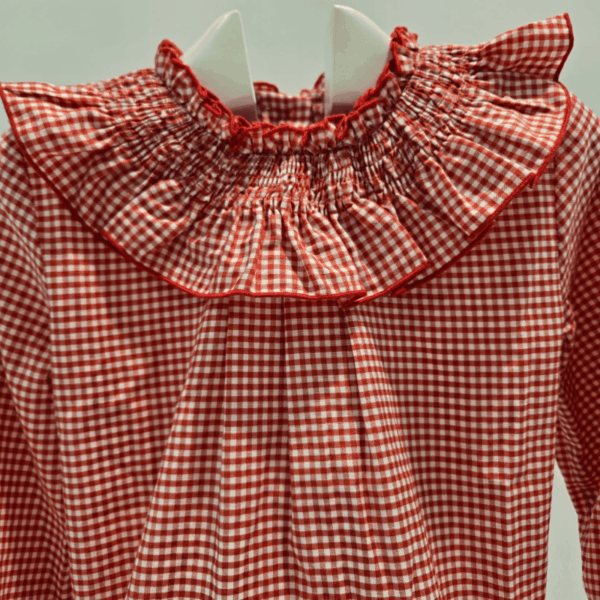 Conjunto blusa vichy braga flores Boutique Luna La Martinica