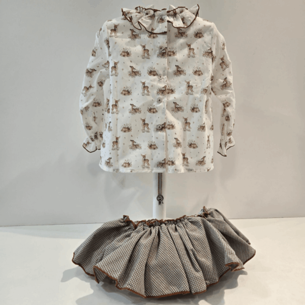 Conjunto braga vichy blusa bambis bichitos Martinica invierno 26