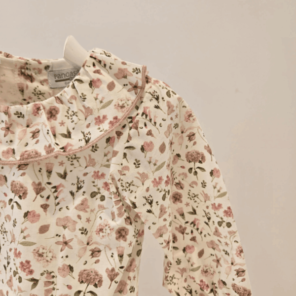 Conjunto niña blusa y pelele floral Pangasa invierno