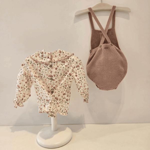Conjunto niña blusa y pelele floral Pangasa invierno