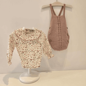 Conjunto niña blusa y pelele floral Pangasa invierno