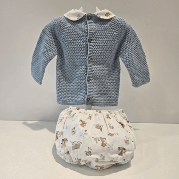 Conjunto ranita teddy celeste empolvado de Pangasa invierno