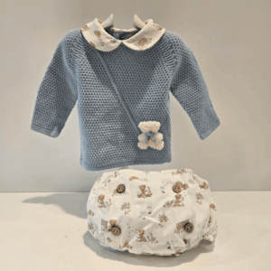 Conjunto ranita teddy celeste empolvado de Pangasa invierno