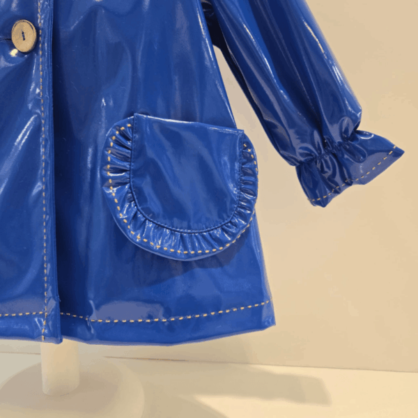 Parka capucha charol azul/camel La Martinica invierno 26
