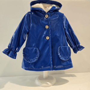 Parka capucha charol azul/camel La Martinica invierno 26