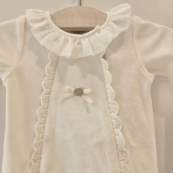 Pelele tundosado puntilla vertical rosa o beige invierno