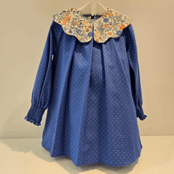 Vestido Azul cuello estampado children chocolate Invierno 26 - Imagen 4