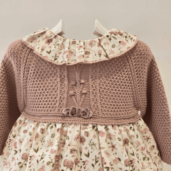 Vestido punto tela cuello volante Pangasa invierno