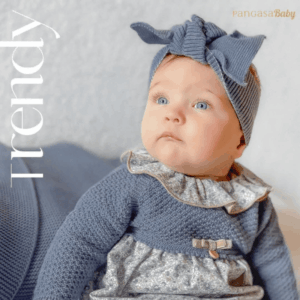 Vestido punto y tela estampada lacito Pangasa invierno