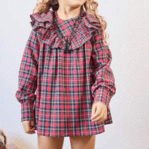 Vestido colección Hilton cuadros La Martinica invierno 26