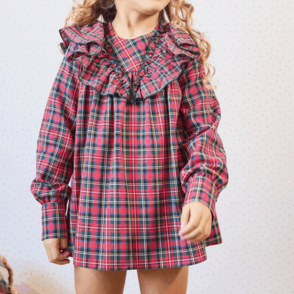 Vestido colección Hilton cuadros La Martinica invierno 26