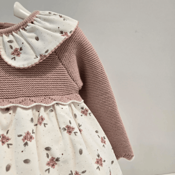 Vestido cuello braguita niña rosa palo Martín Aranda invierno