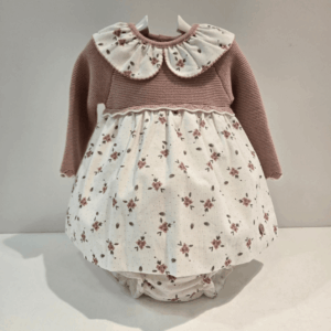 Vestido cuello braguita niña rosa palo Martín Aranda invierno