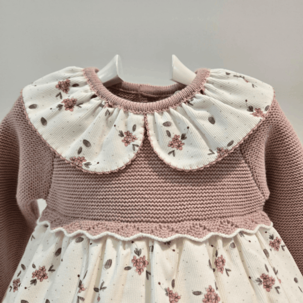 Vestido cuello braguita niña rosa palo Martín Aranda invierno