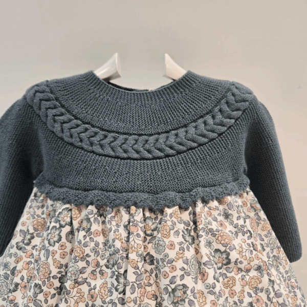 Vestido cuerpo de punto falda tela braguita otoño invierno - Imagen 5
