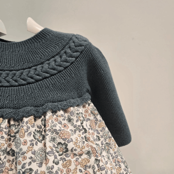 Vestido cuerpo de punto falda tela braguita otoño invierno