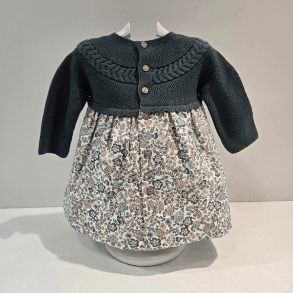 Vestido cuerpo de punto falda tela braguita otoño invierno