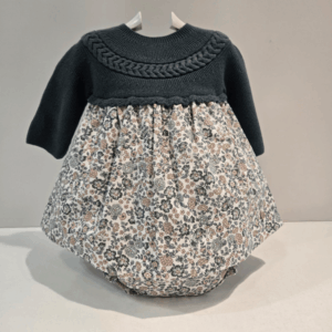 Vestido cuerpo de punto falda tela braguita otoño invierno
