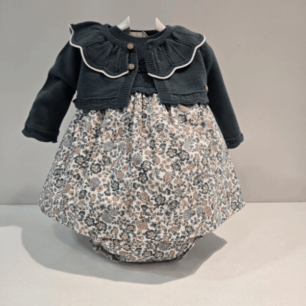 Vestido cuerpo de punto falda tela braguita otoño invierno