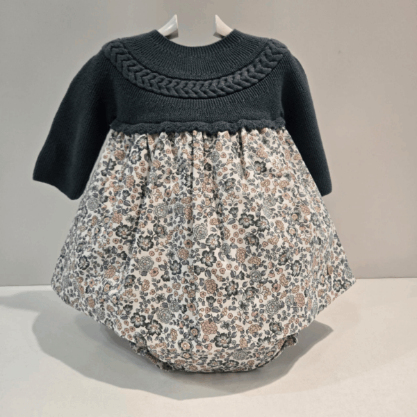 Vestido cuerpo de punto falda tela braguita otoño invierno