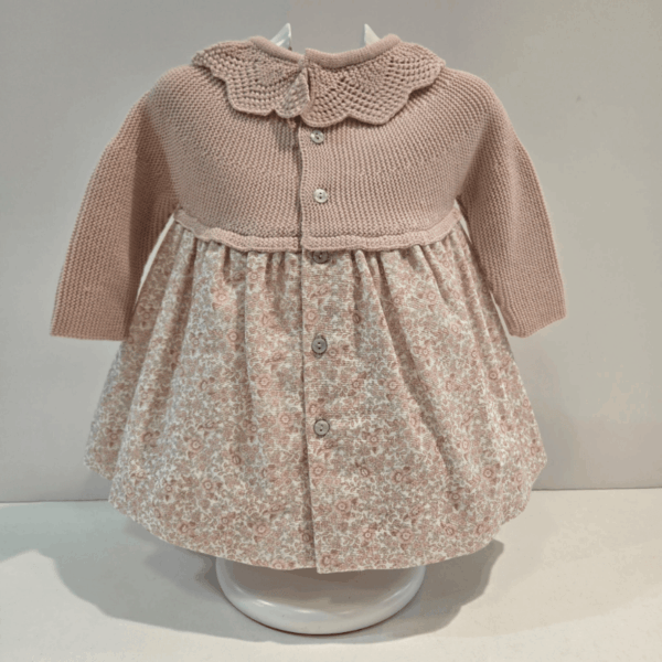 Vestido cuerpo punto falda tela cuello Martín Aranda invierno