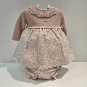 Vestido cuerpo punto falda tela cuello Martín Aranda invierno