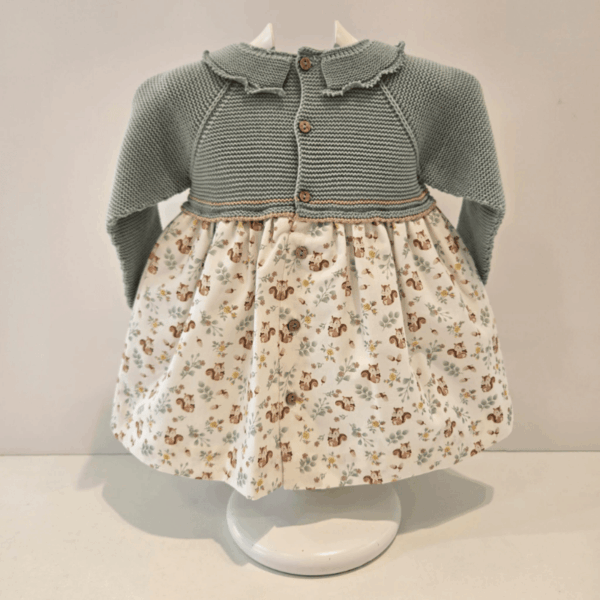 Vestido verde cuerpo punto bambi Pangasa otoño invierno