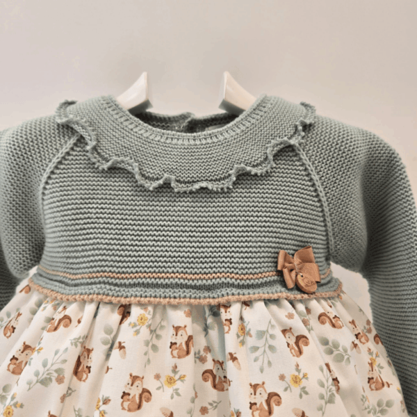 Vestido verde cuerpo punto bambi Pangasa otoño invierno