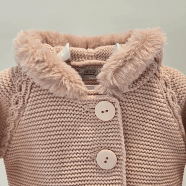 Chaqueta rosa con capucha conejitos Pangasa invierno 25/26