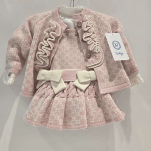 Conjunto niña tres piezas Rahigo rosa beige otoño invierno