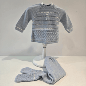 Conjunto niño jubón y polaina azul Paz Rodríguez invierno