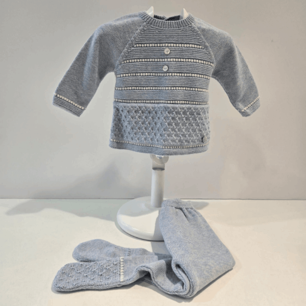Conjunto niño jubón y polaina azul Paz Rodríguez invierno