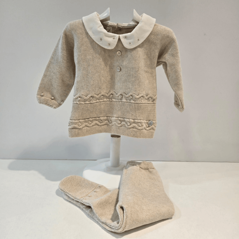 Jubón con polaina color avena Paz Rodríguez Koala invierno