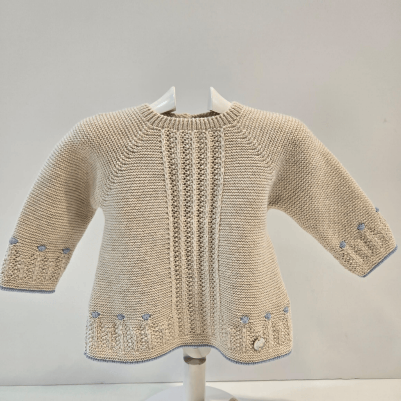 Jubón con polaina niño avena/rosa tiza Paz Rodríguez invierno