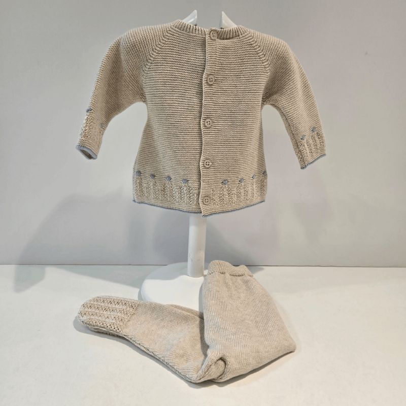 Jubón con polaina niño avena/rosa tiza Paz Rodríguez invierno
