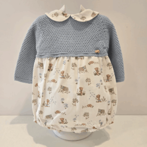 Pelele cuerpo punto azul falda animalitos Pangasa invierno