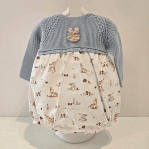 Pelele niño cuerpo punto y tela conejito Pangasa invierno