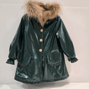Parka verde/camel pelo charol La Martinica invierno 26