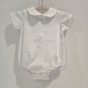 Bodi jersey con cuello punteado azul manga corta esencial verano