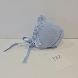 Capota color azul cielo con festoneado y bodoques verano