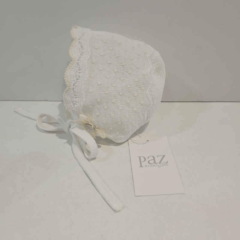 Capota punto con puntilla y bodoques bonet verano