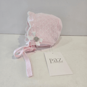 Capota-punto-rosa-con-puntilla-ondas-y-bodoques-verano